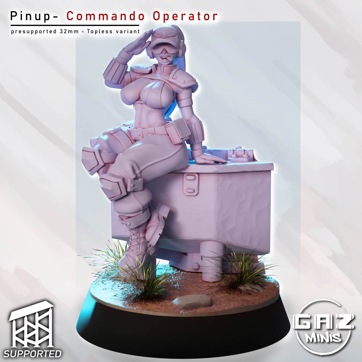 Battle Pinup Operative | 32mm Unpainted Kit Model
