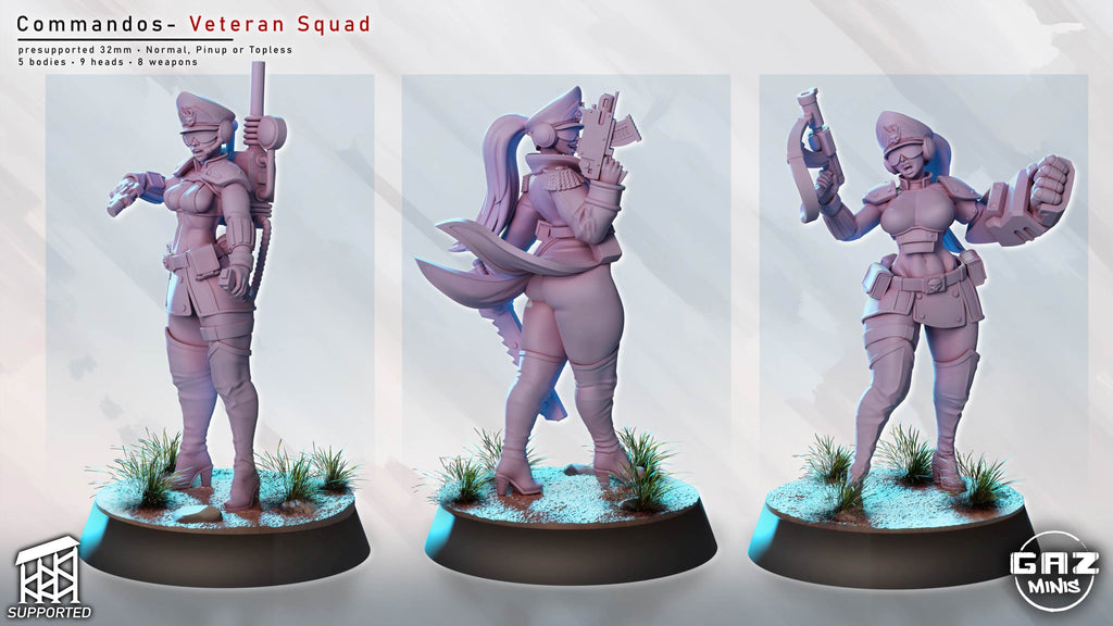 Shadow Legion Veteran Squad | 32mm Unpainted Resin Kit Model