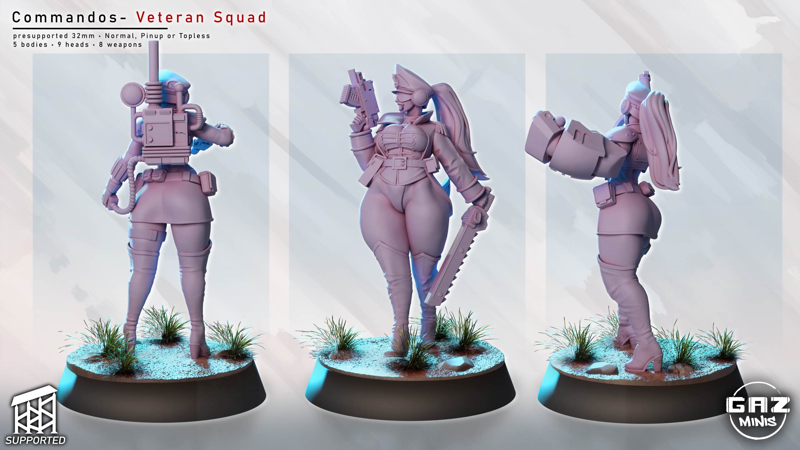 Shadow Legion Veteran Squad | 32mm Unpainted Resin Kit Model