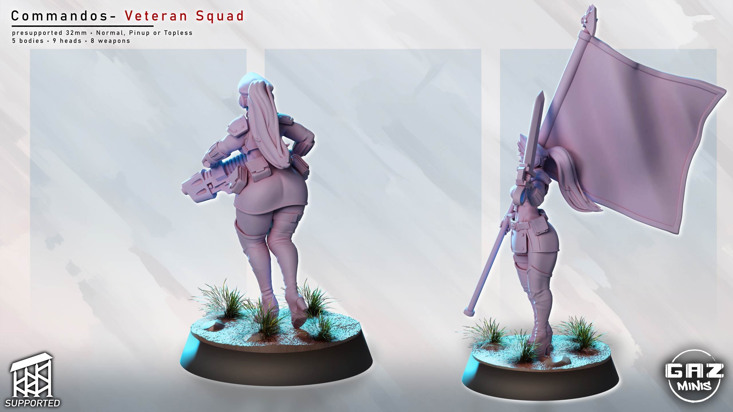 Shadow Legion Veteran Squad | 32mm Unpainted Resin Kit Model