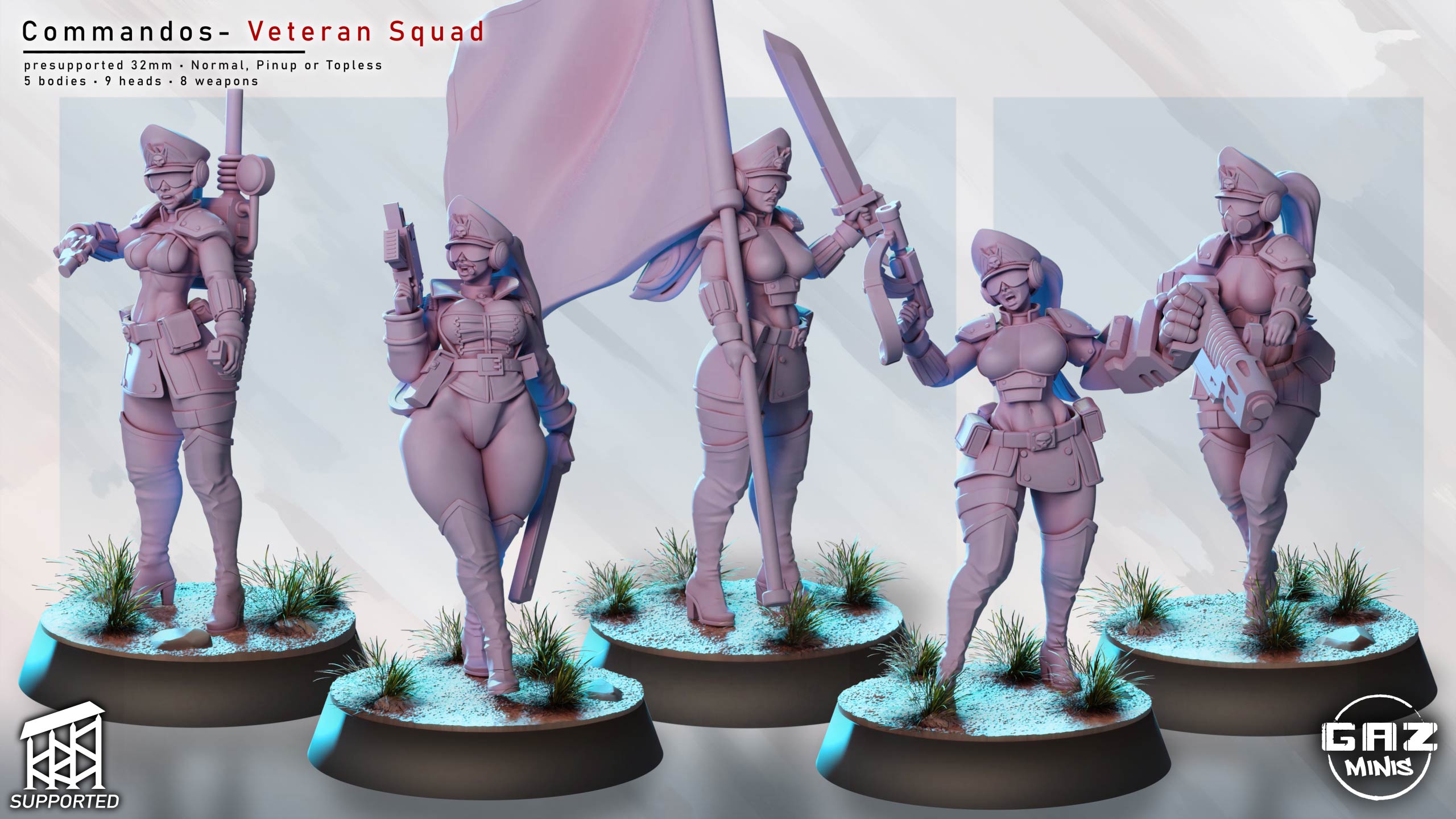 Shadow Legion Veteran Squad | 32mm Unpainted Resin Kit Model