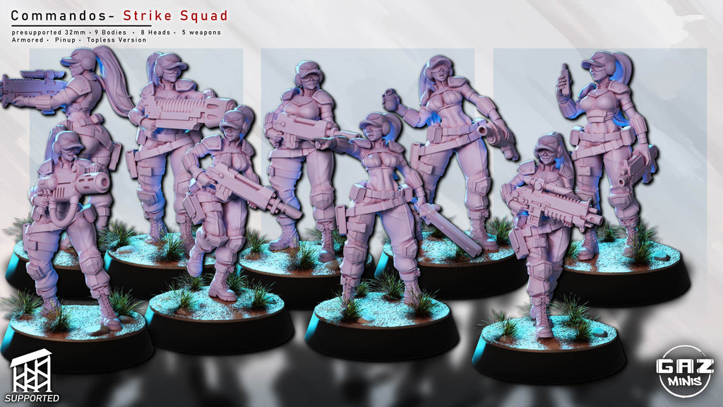 Elite Armored Commando Pinup | 32mm Unpainted Resin Kit Model