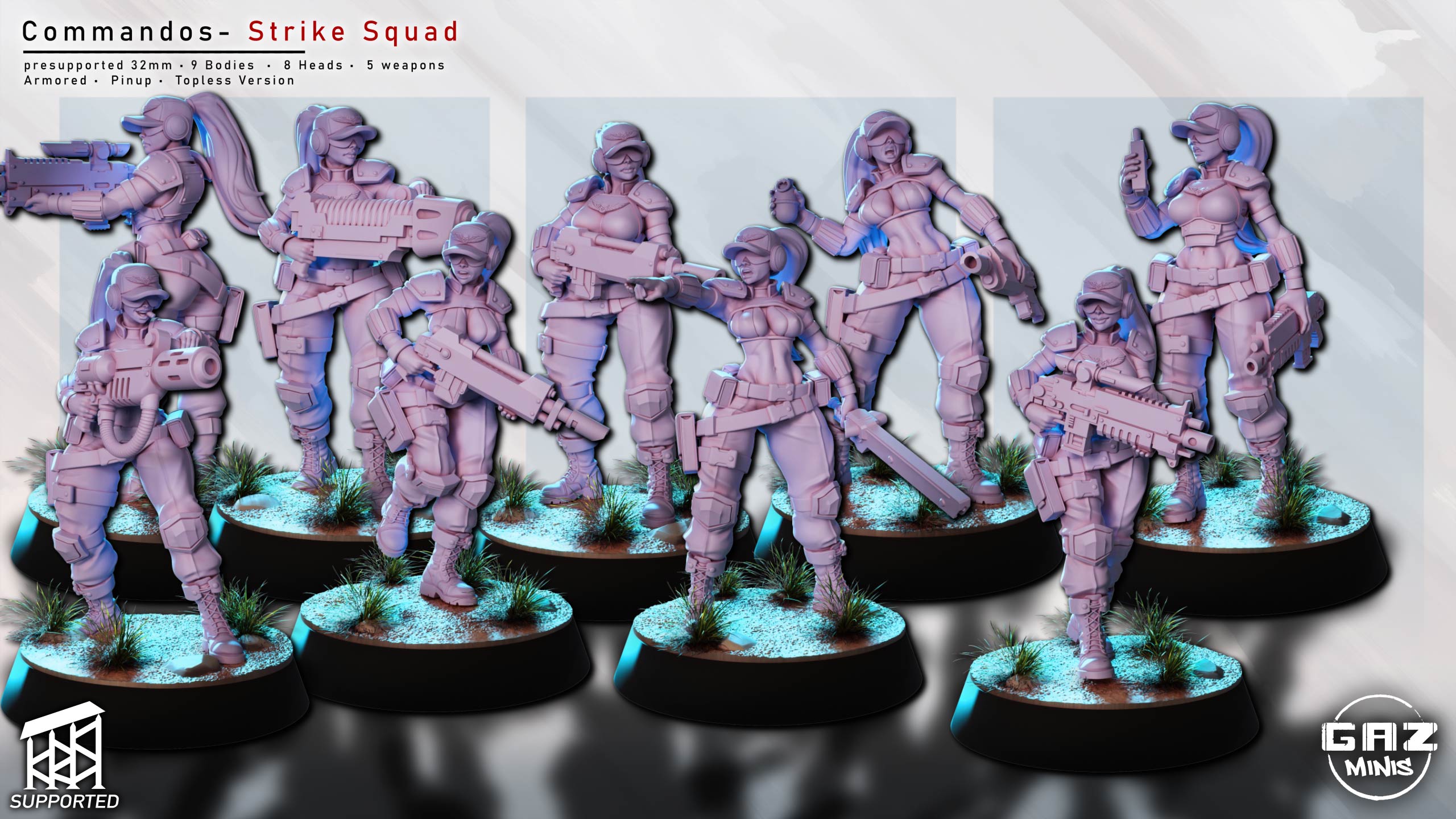 Elite Armored Commando Pinup | 32mm Unpainted Resin Kit Model