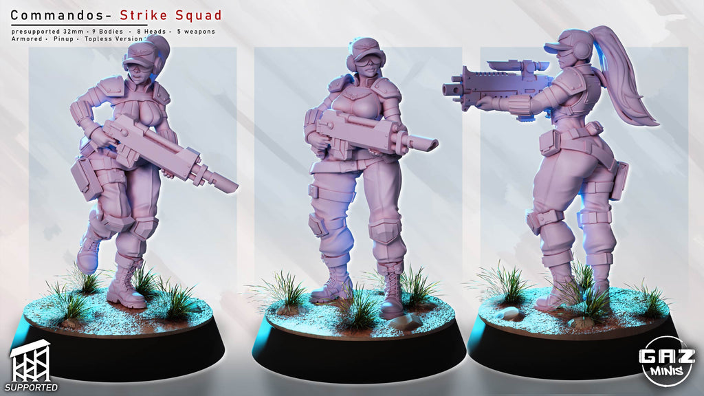 Elite Armored Commando Pinup | 32mm Unpainted Resin Kit Model