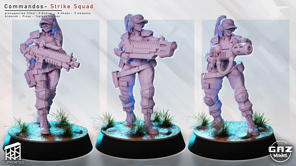 Elite Armored Commando Pinup | 32mm Unpainted Resin Kit Model