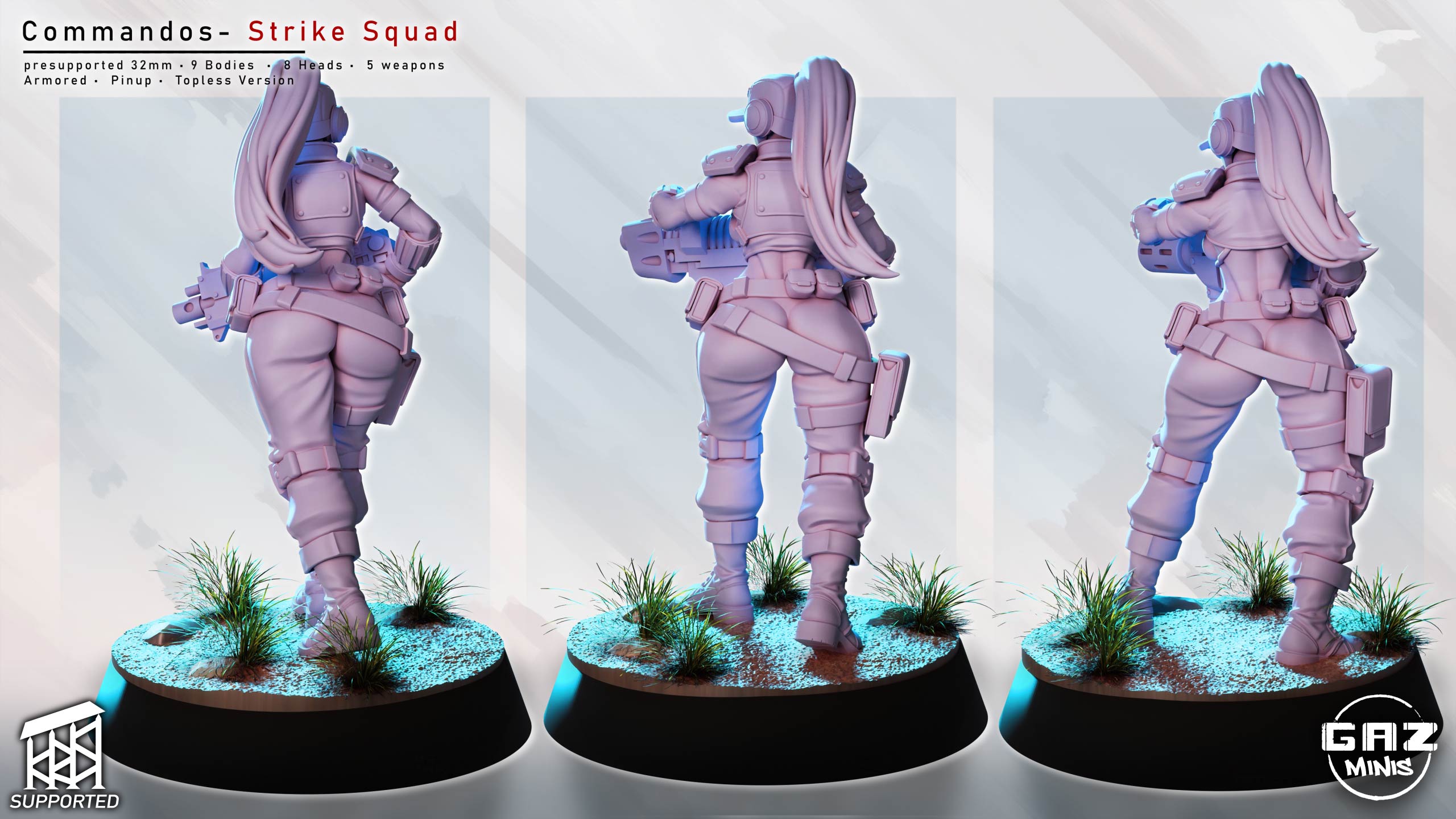 Elite Armored Commando Pinup | 32mm Unpainted Resin Kit Model