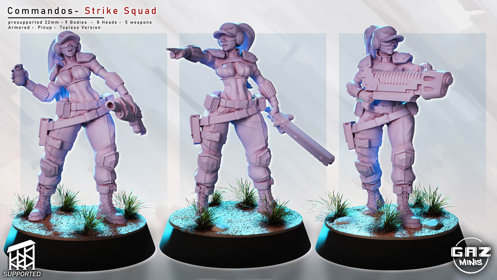 Elite Armored Commando Pinup | 32mm Unpainted Resin Kit Model