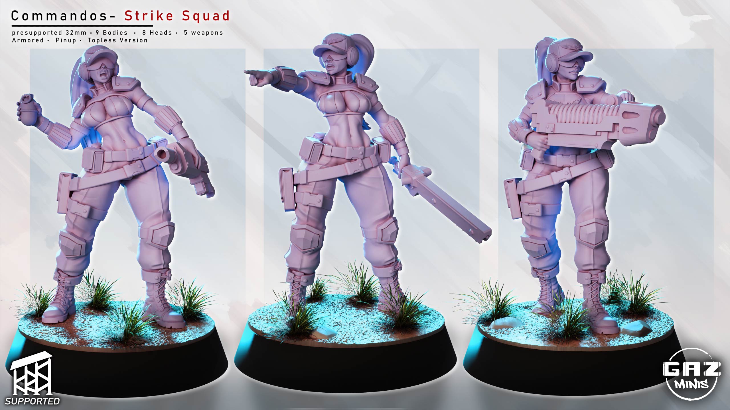 Elite Armored Commando Pinup | 32mm Unpainted Resin Kit Model