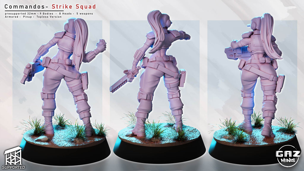 Elite Armored Commando Pinup | 32mm Unpainted Resin Kit Model