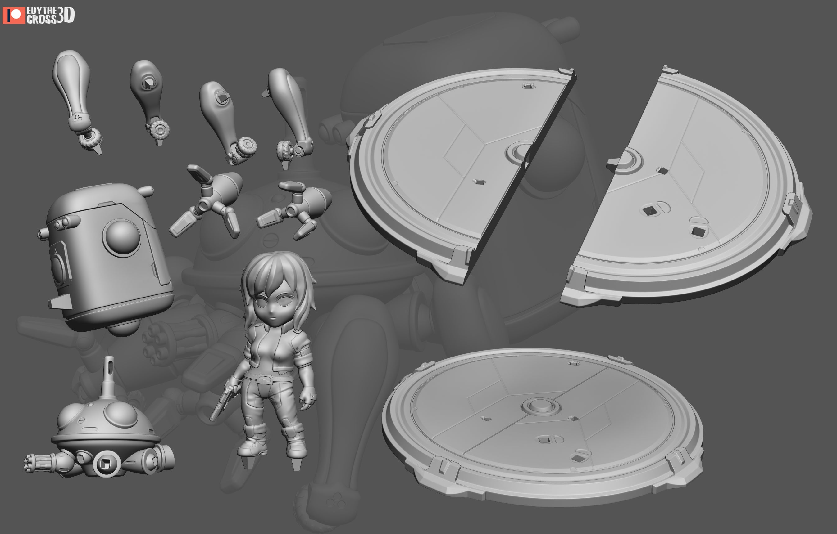 Astral Veil Operative | Chibi Unpainted Resin Kit Model