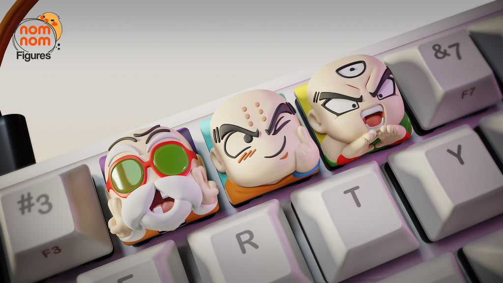 Chibi Monk Warrior Trio | Keyboard Keycap Unpainted Resin Kit