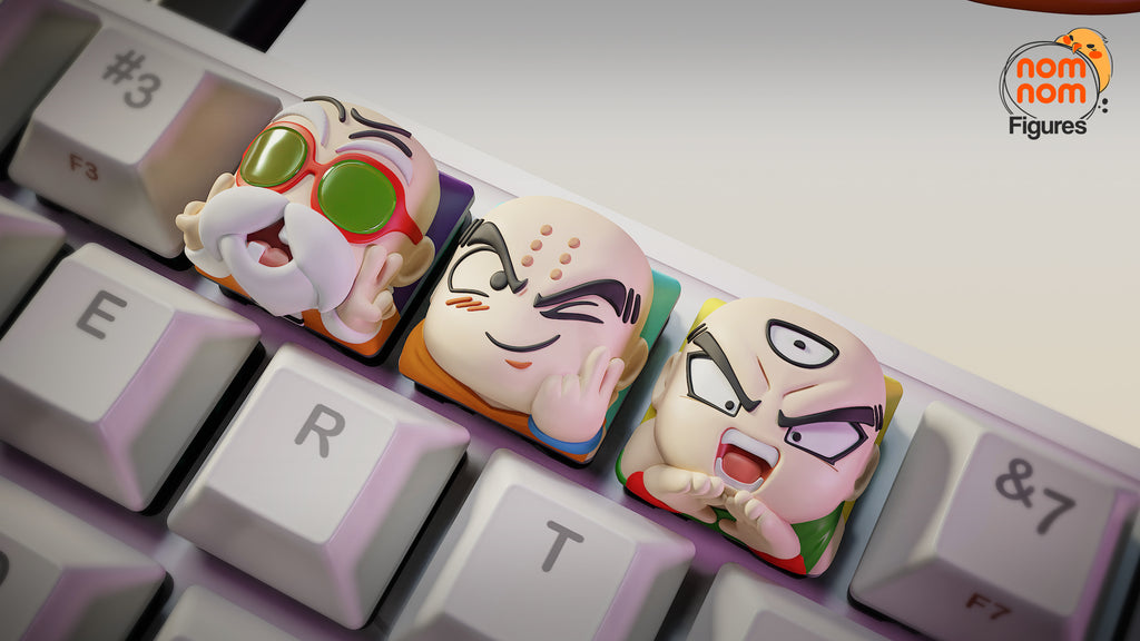 Chibi Monk Warrior Trio | Keyboard Keycap Unpainted Resin Kit