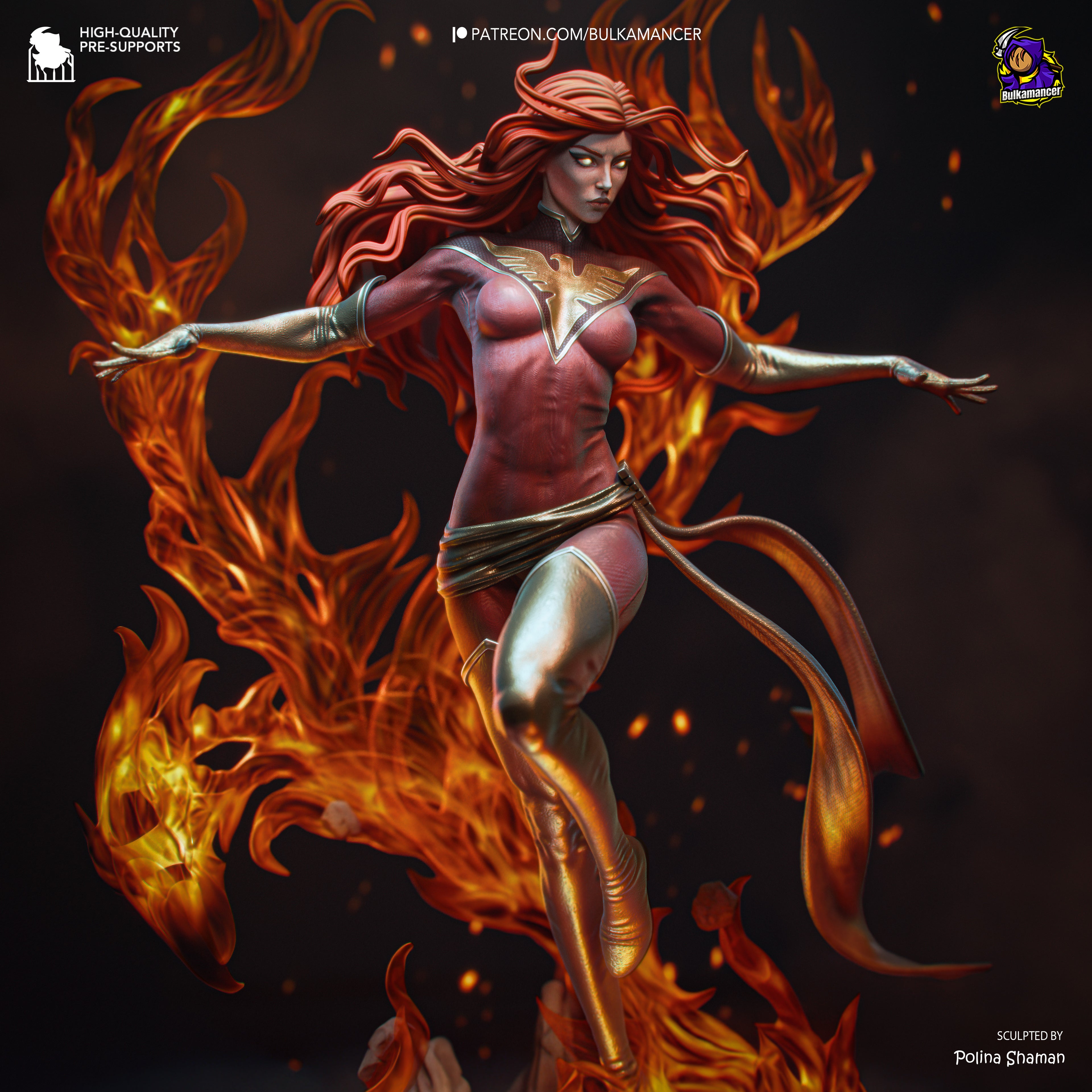 Crimson Phoenix Harbinger | 1/8 Unpainted Resin Kit Model