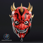 Crimson Oni Demon Mask | Made To Fit Full Color FDM Model