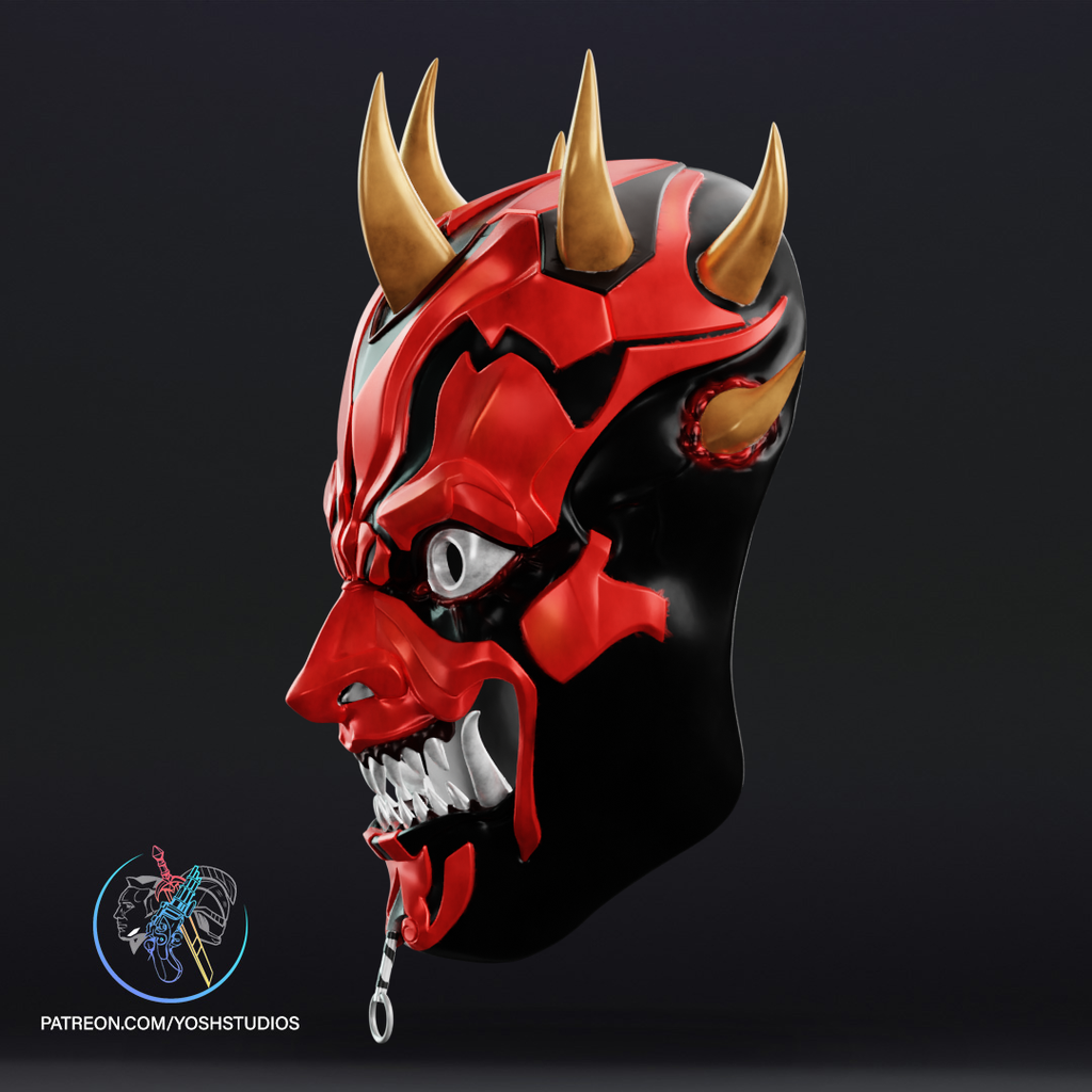 Crimson Oni Demon Mask | Made To Fit Full Color FDM Model