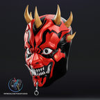 Crimson Oni Demon Mask | Made To Fit Full Color FDM Model