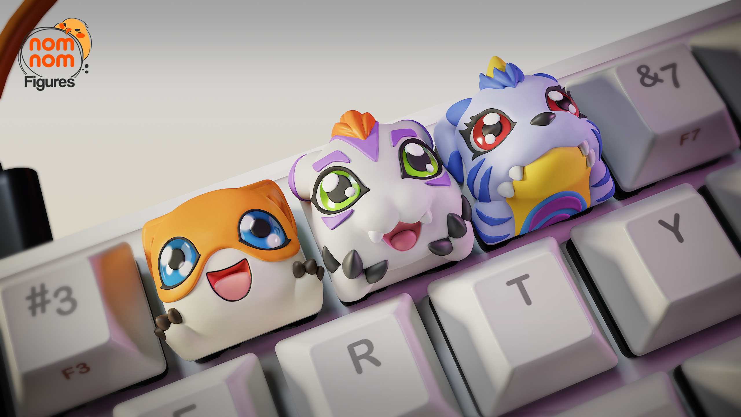 Chibi Spirit Beasts | Keyboard Keycap Unpainted Resin Kit Model
