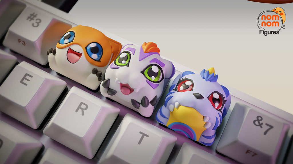 Chibi Spirit Beasts | Keyboard Keycap Unpainted Resin Kit Model