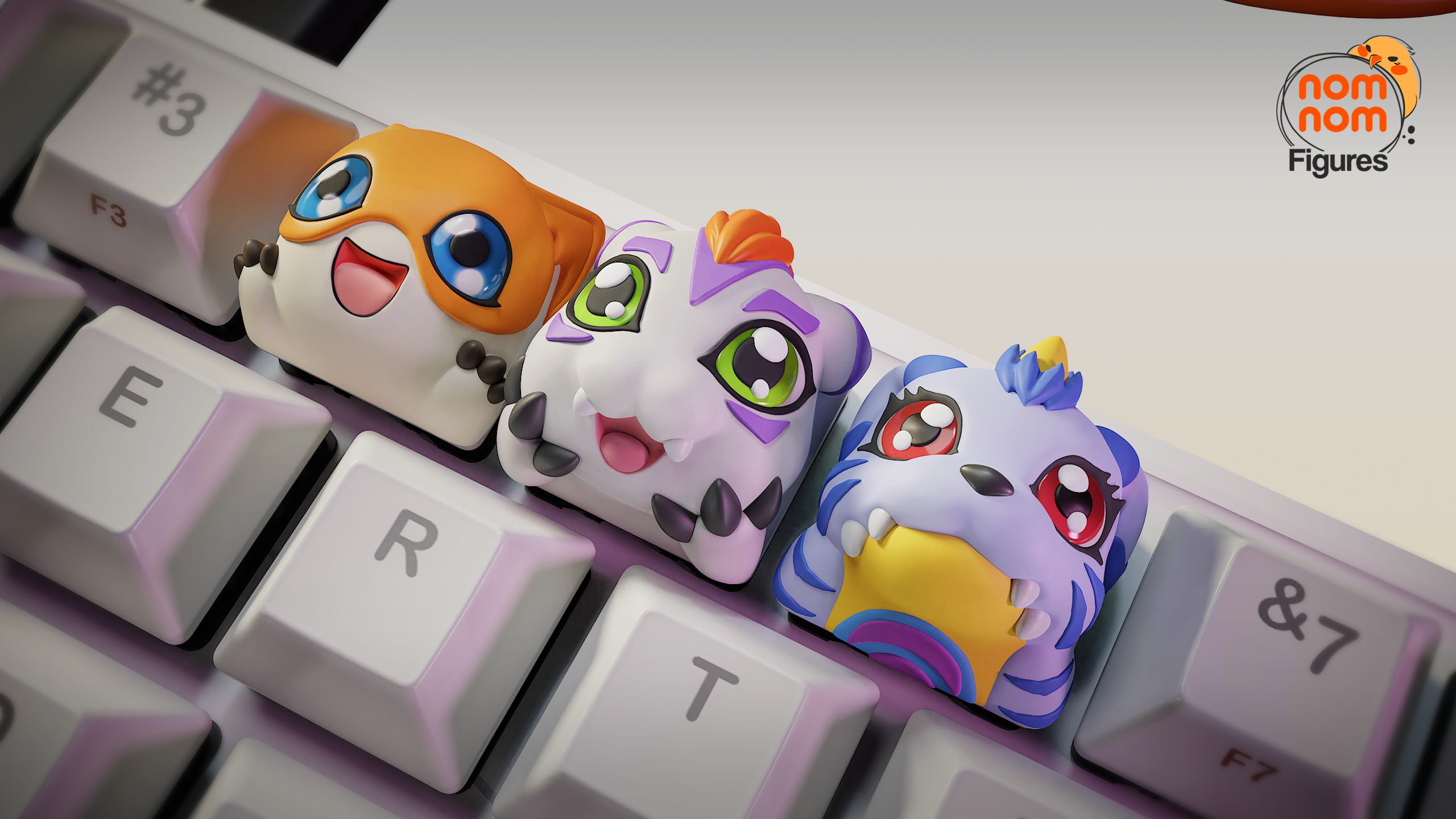 Chibi Spirit Beasts | Keyboard Keycap Unpainted Resin Kit Model