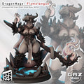 Serpentine Flame Mage | 55mm Unpainted Resin Kit Model
