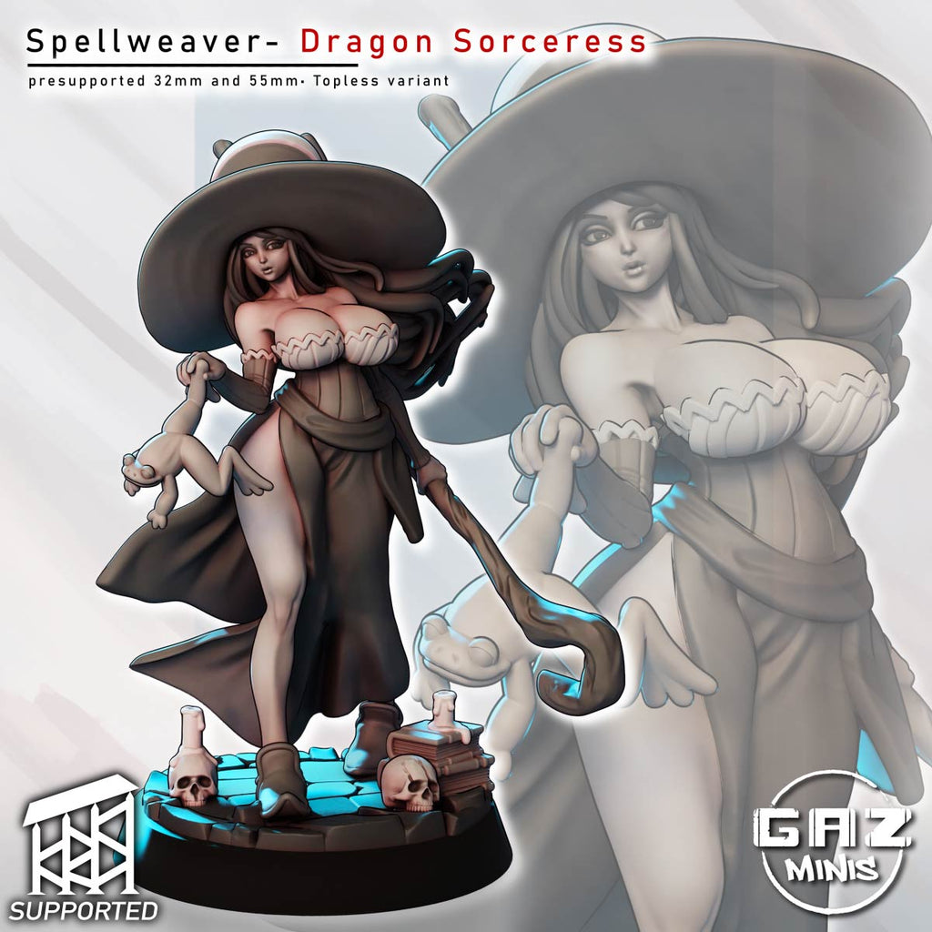Mystic Dragon Weaver | 32mm & 55mm Unpainted Resin Kit Model