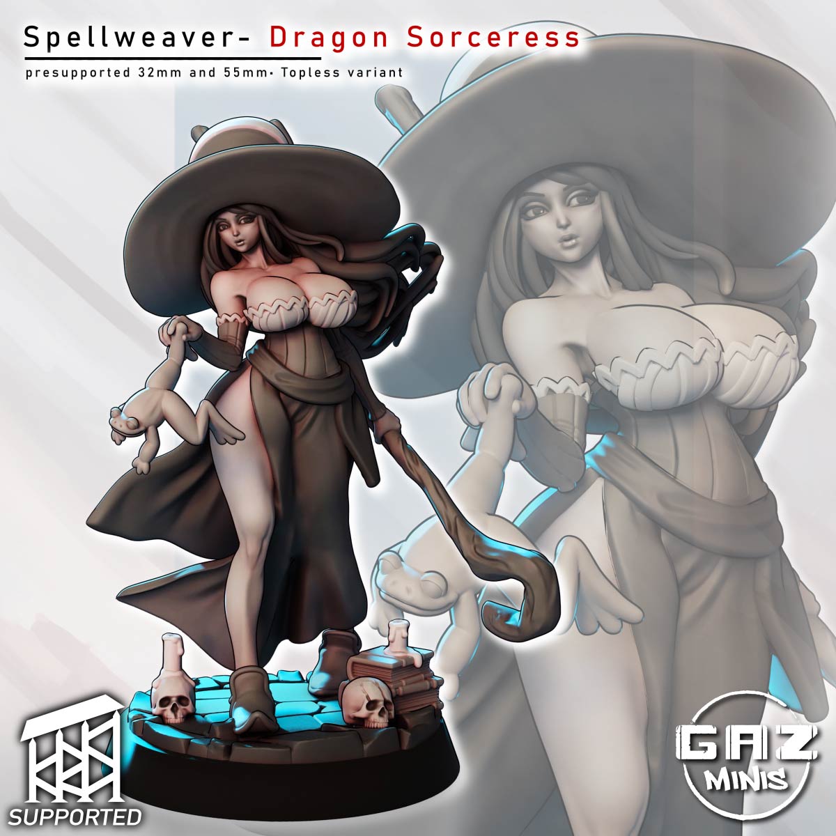 Mystic Dragon Weaver | 32mm & 55mm Unpainted Resin Kit Model