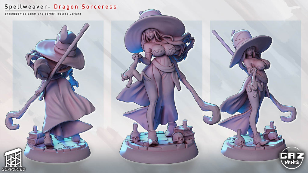 Mystic Dragon Weaver | 32mm & 55mm Unpainted Resin Kit Model