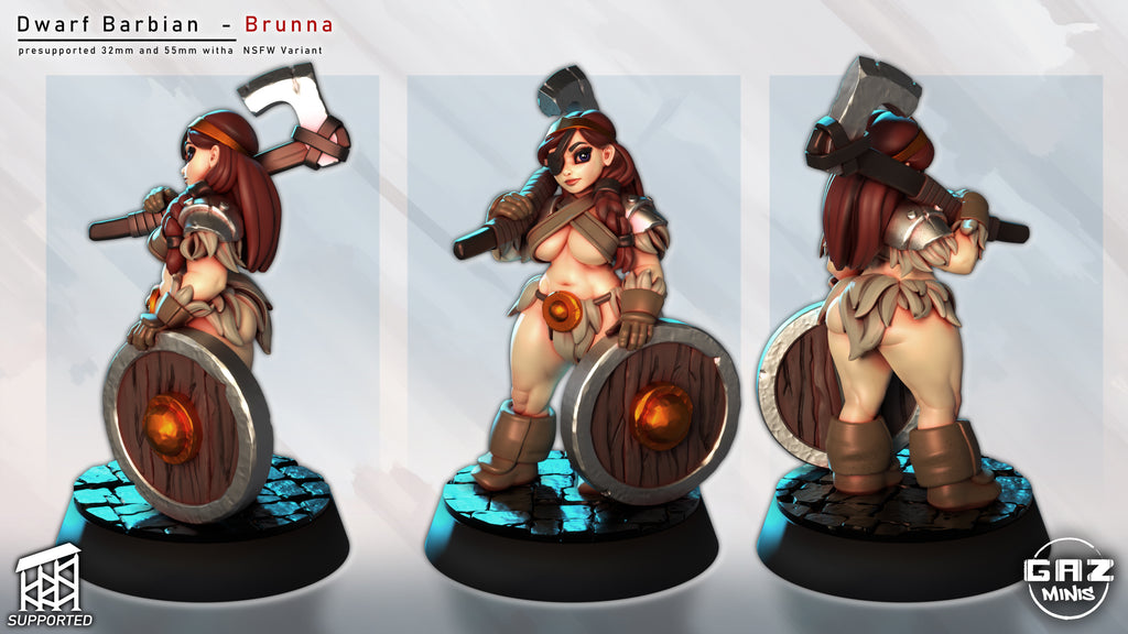 Brazen Axe Berserker | 32mm & 55mm Unpainted Resin Kit Model