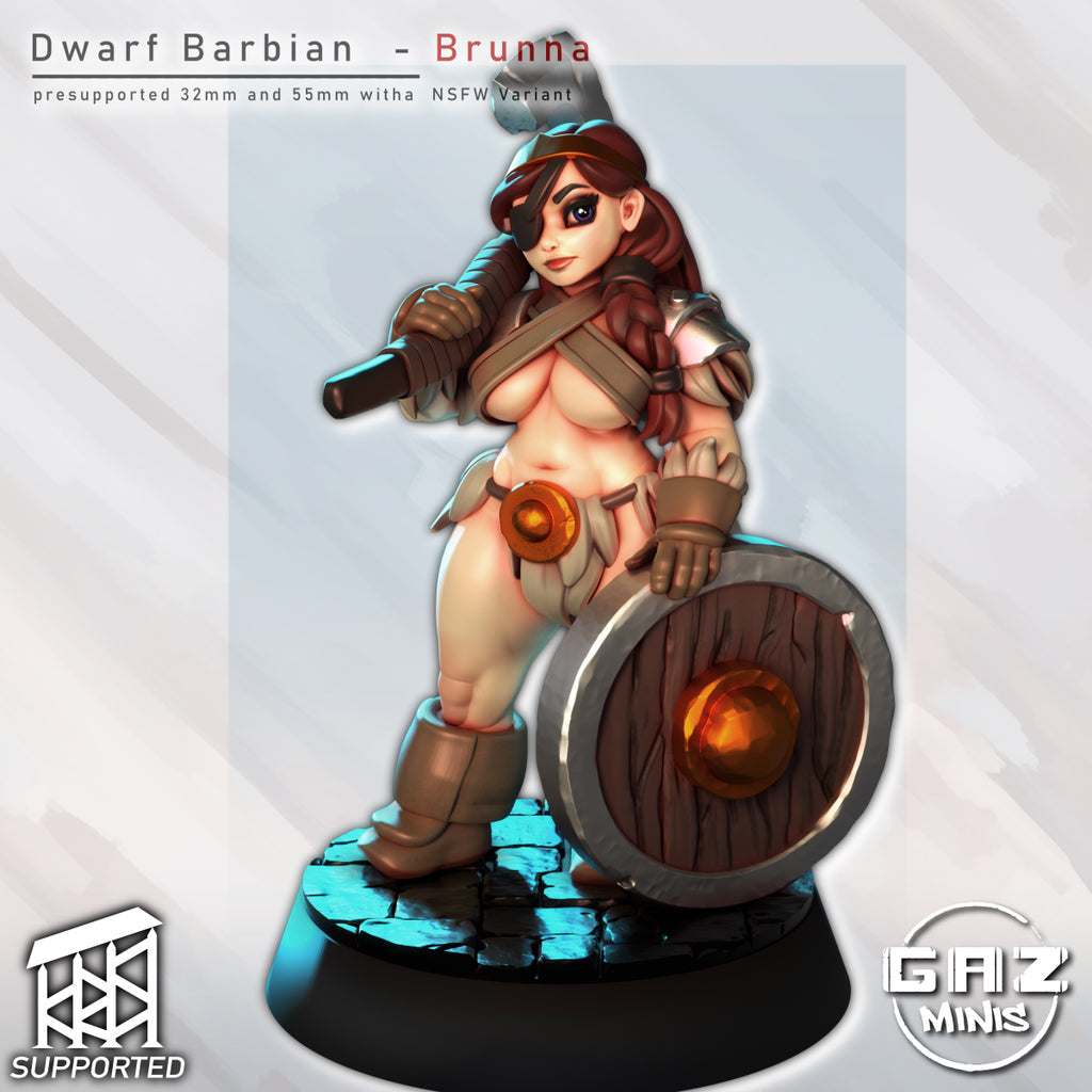 Brazen Axe Berserker | 32mm & 55mm Unpainted Resin Kit Model