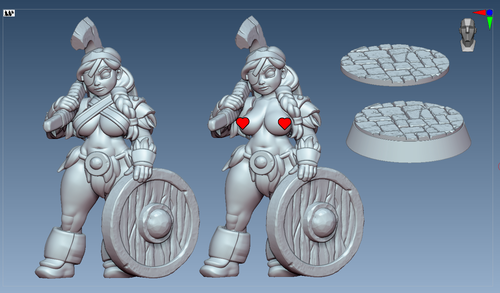 Brazen Axe Berserker | 32mm & 55mm Unpainted Resin Kit Model