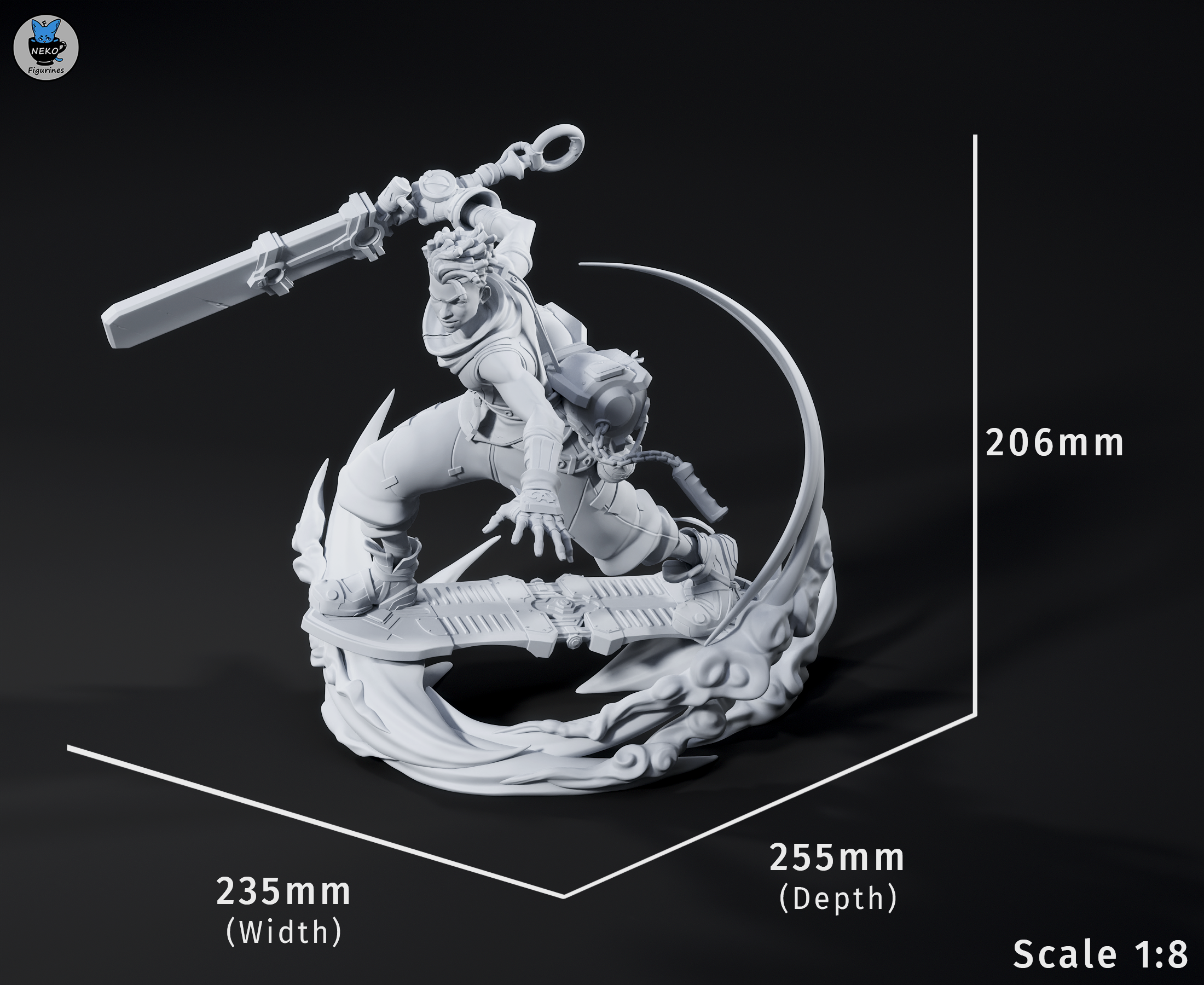 Hoverboard Energy Blade Warrior | 1/7 Unpainted Resin Kit