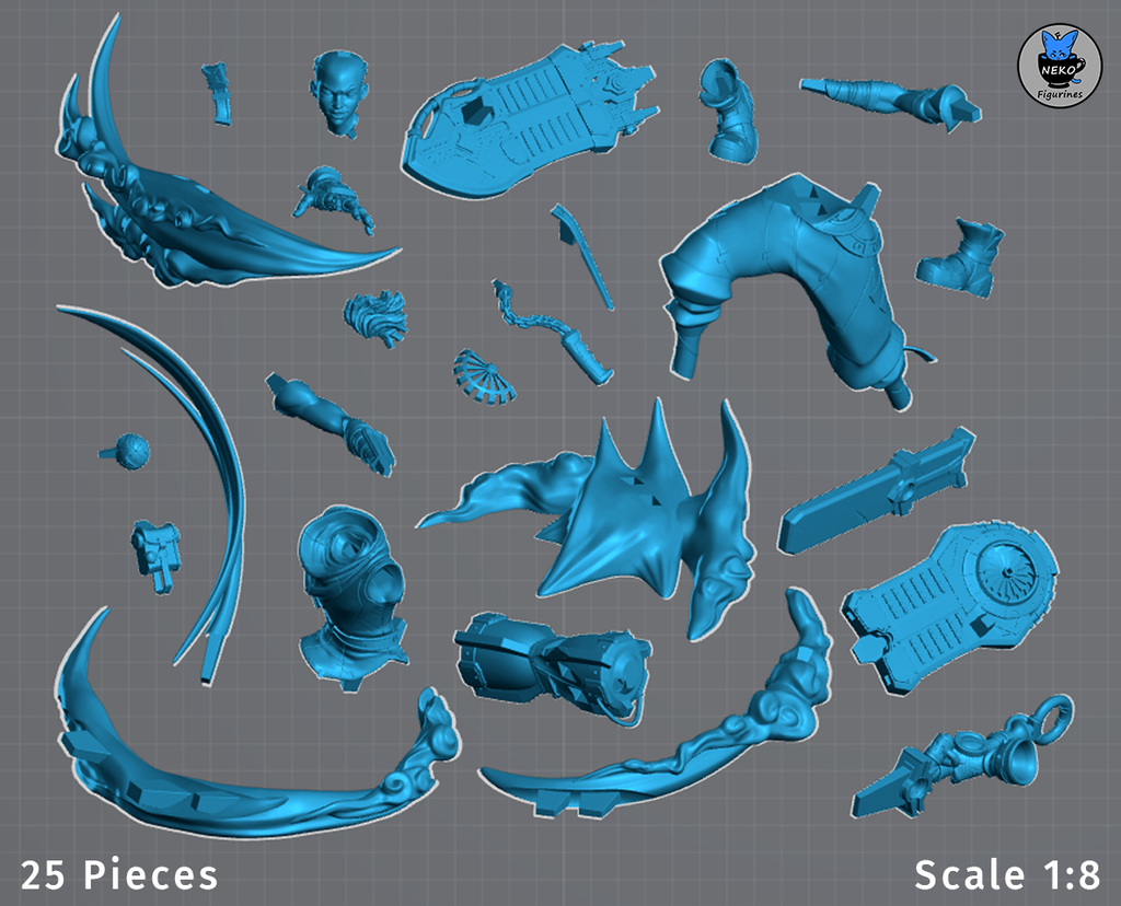 Hoverboard Energy Blade Warrior | 1/7 Unpainted Resin Kit
