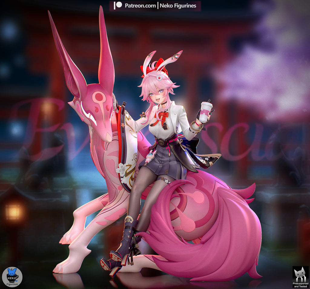 Cherry Blossom Fox Spirit | 1/7 Painted Resin Figurine Model