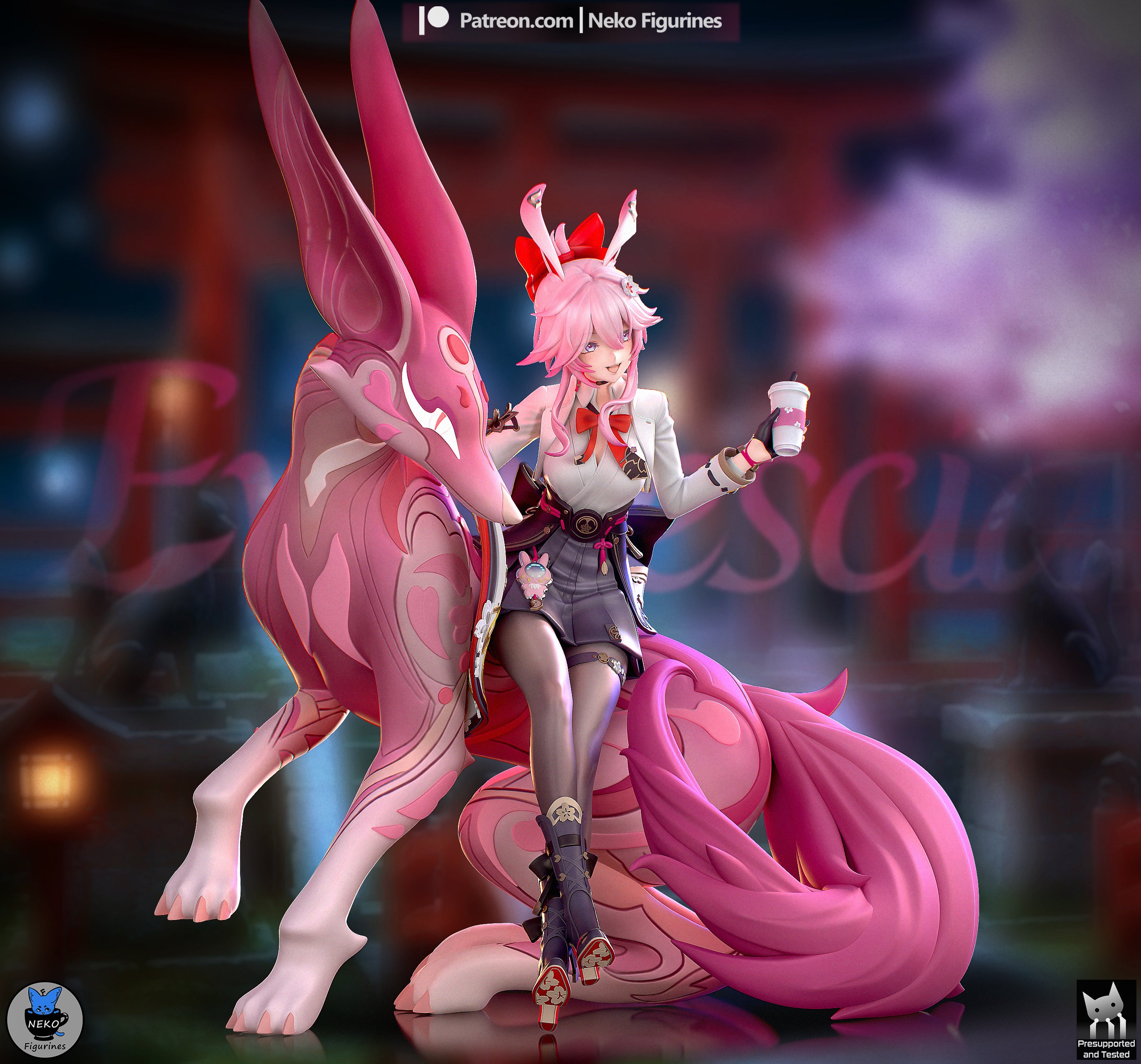 Cherry Blossom Fox Spirit | 1/7 Painted Resin Figurine Model