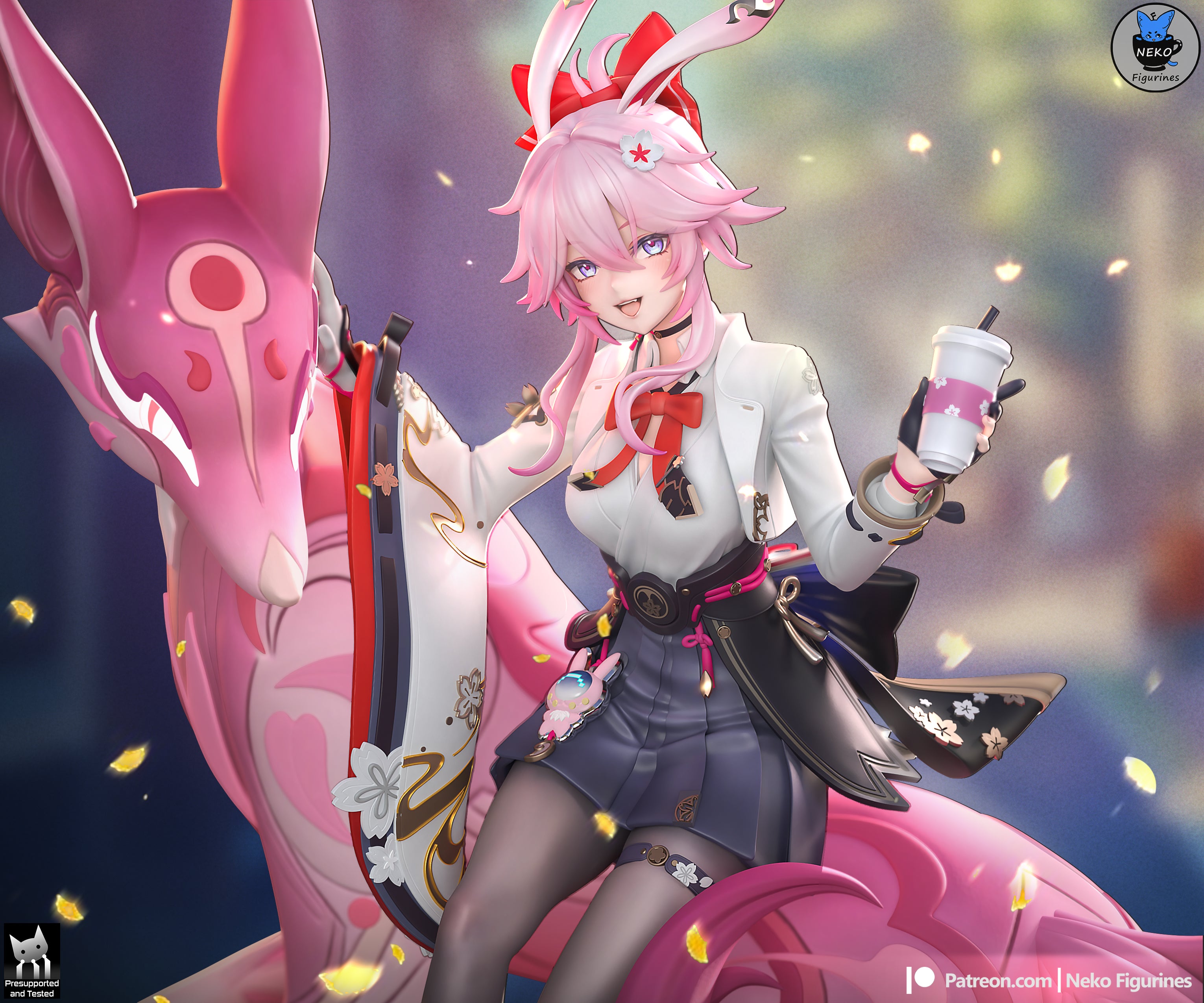 Cherry Blossom Fox Spirit | 1/7 Painted Resin Figurine Model
