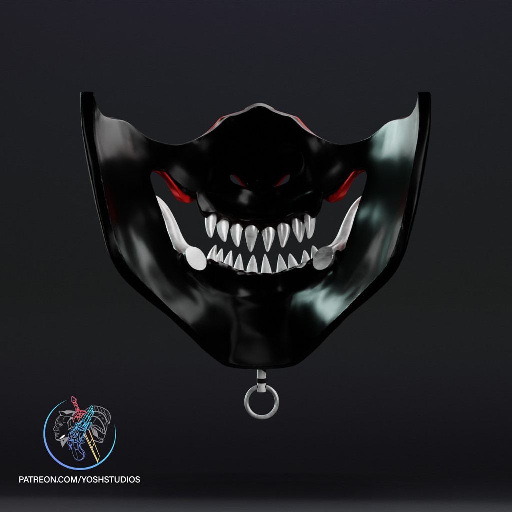 Crimson Oni Demon Mask | Made To Fit Full Color FDM Model