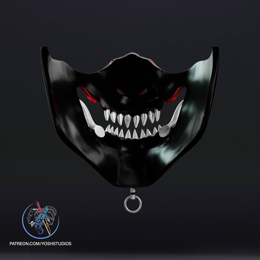 Crimson Oni Demon Mask | Made To Fit Full Color FDM Model
