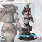 Heavy Weapons Pinup | 32mm and 55mm Unpainted Resin Kit Model