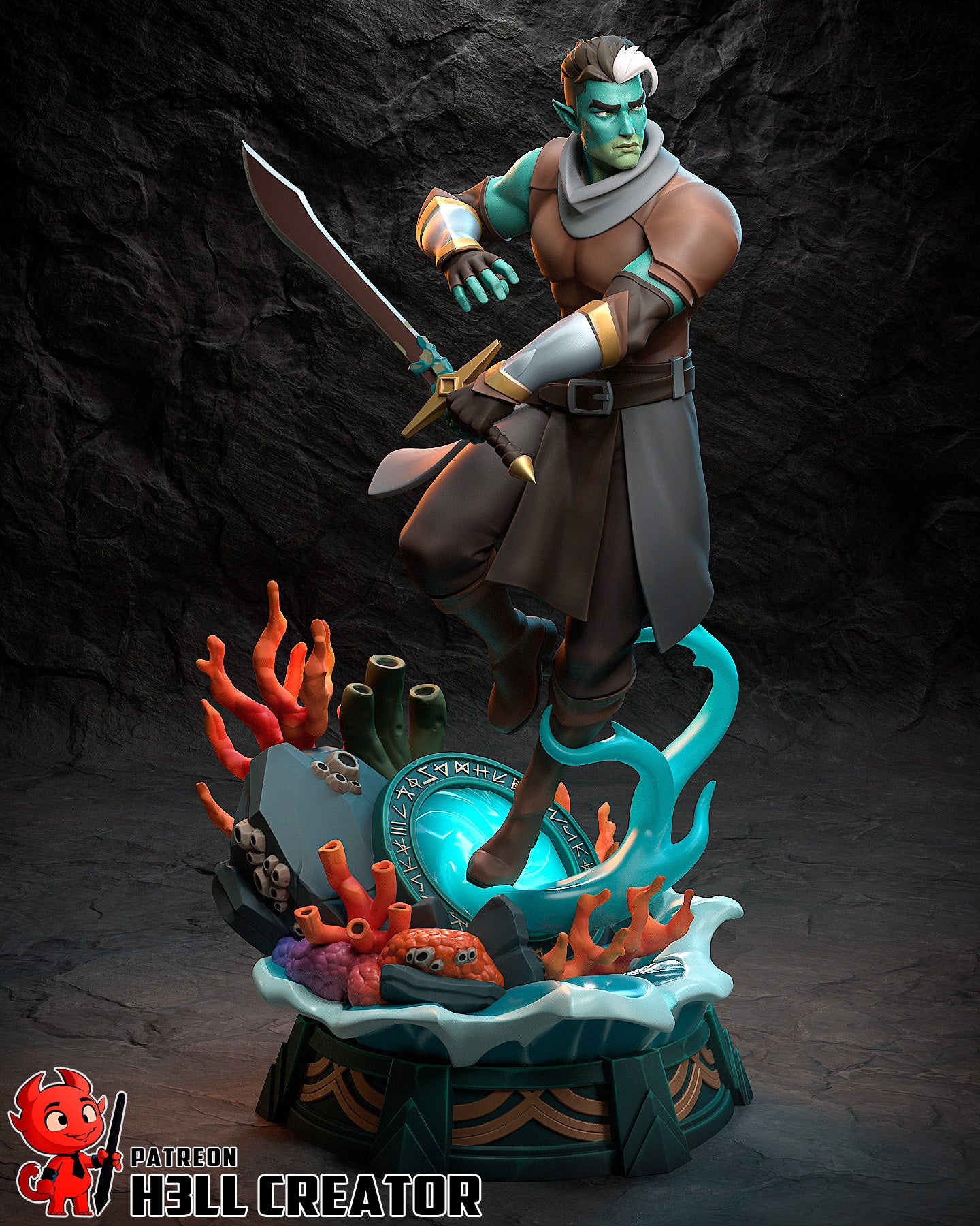 Tideblade Reef Warden | 1/10 Unpainted Resin Kit Model