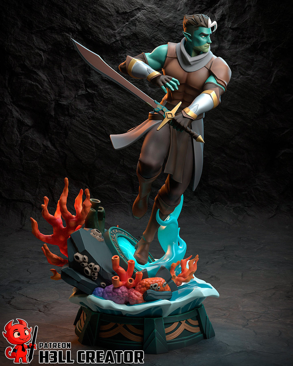 Tideblade Reef Warden | 1/10 Unpainted Resin Kit Model