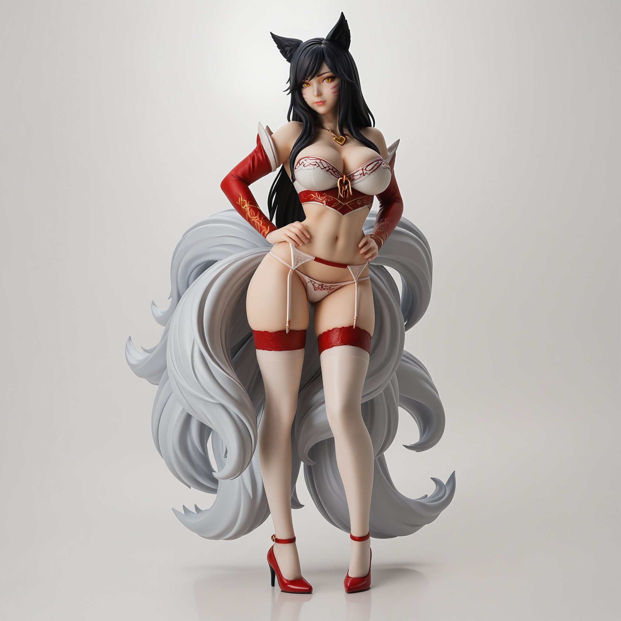 Crimson Nine-Tailed Fox Pinup | 120mm Unpainted Resin Kit Model Opening cinematic paragraph