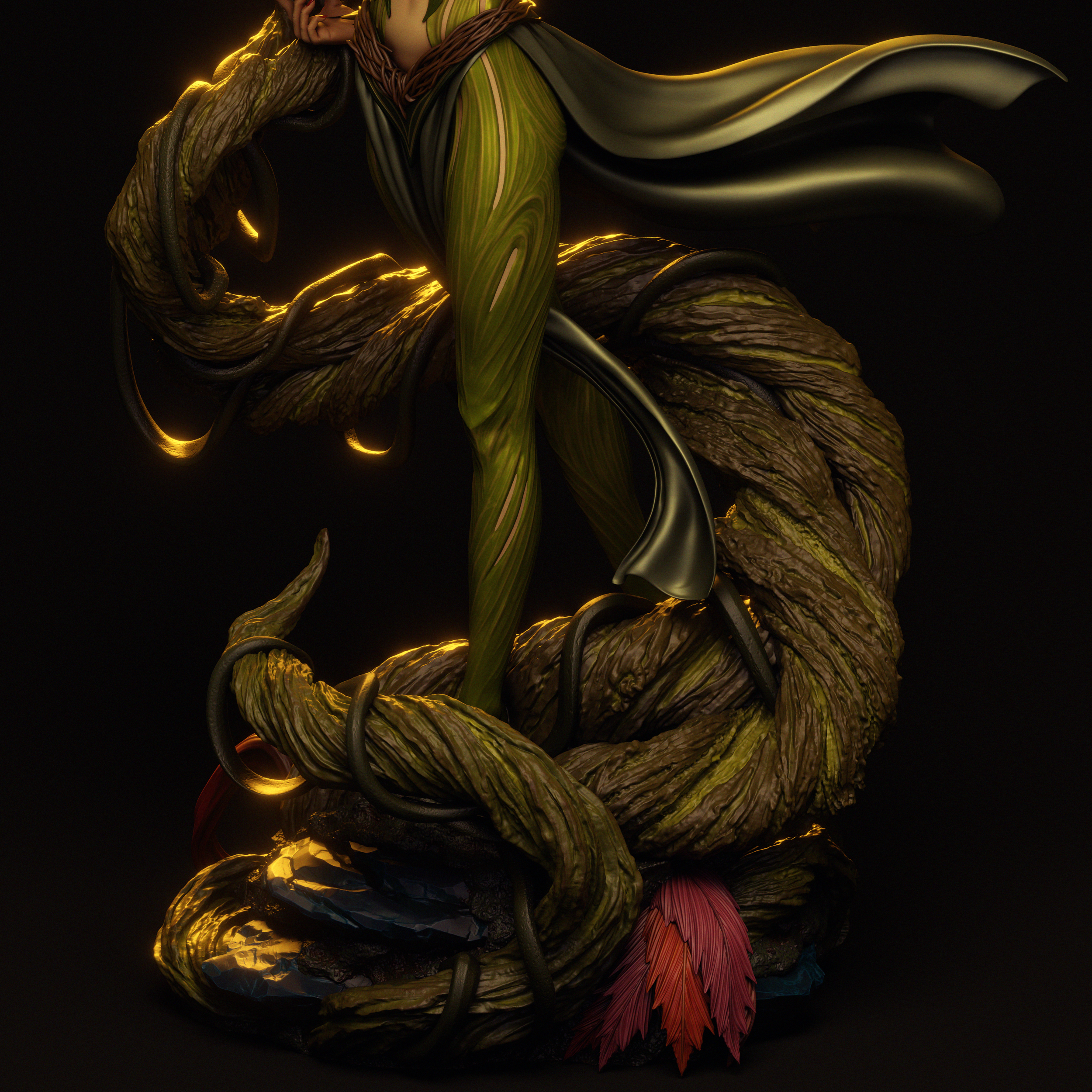 Verdant Vine Enchantress | 1/6 Unpainted Resin Kit Model