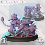 Cave Goblin Ballista Duo | 32mm Unpainted Resin Kit Model