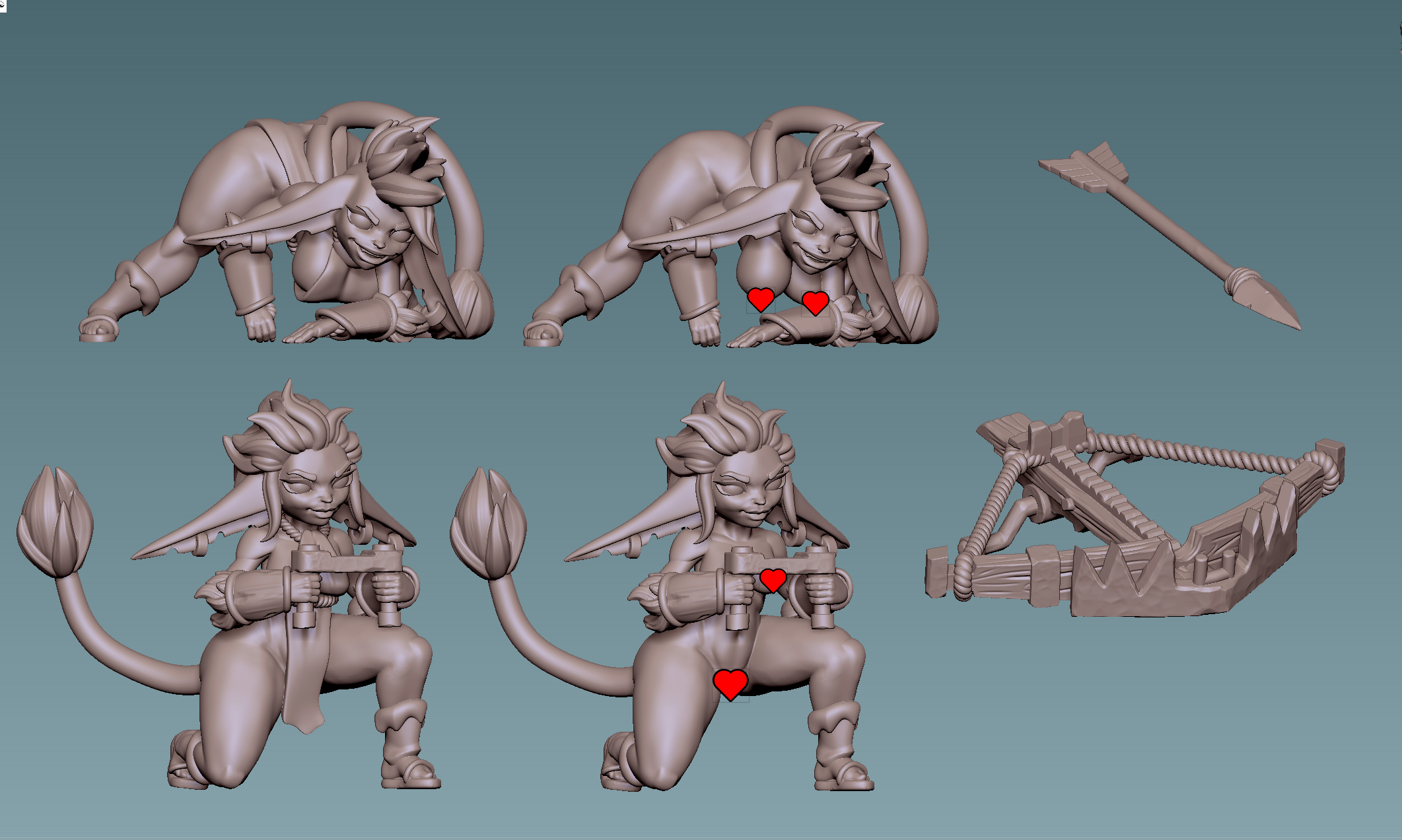 Cave Goblin Ballista Duo | 32mm Unpainted Resin Kit Model