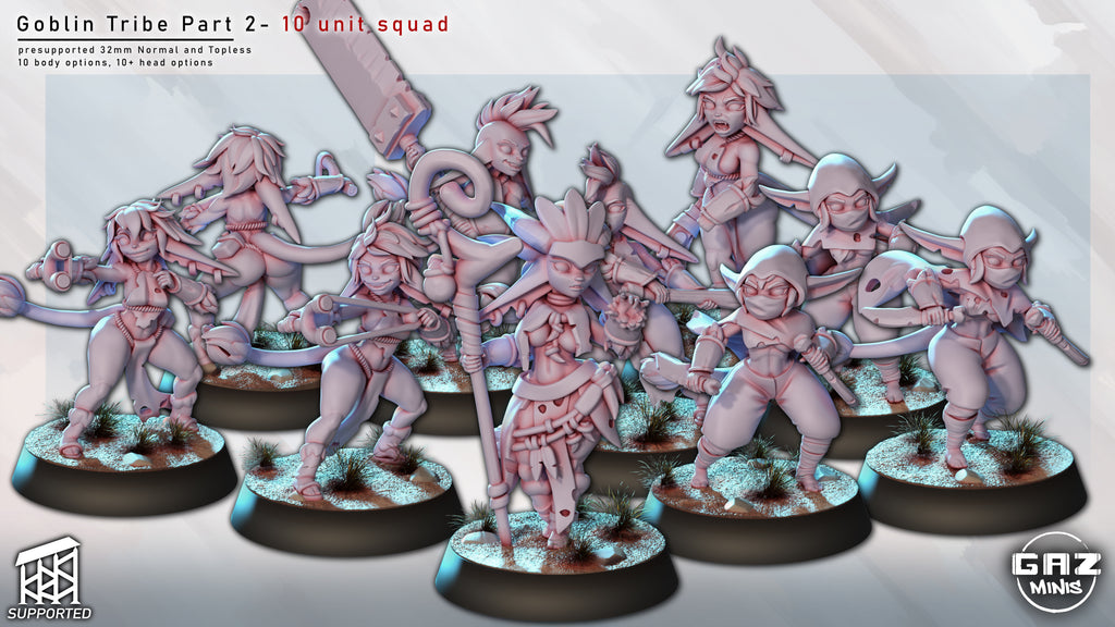 Feral Goblin Marauders | 32mm Unpainted Resin Kit Model