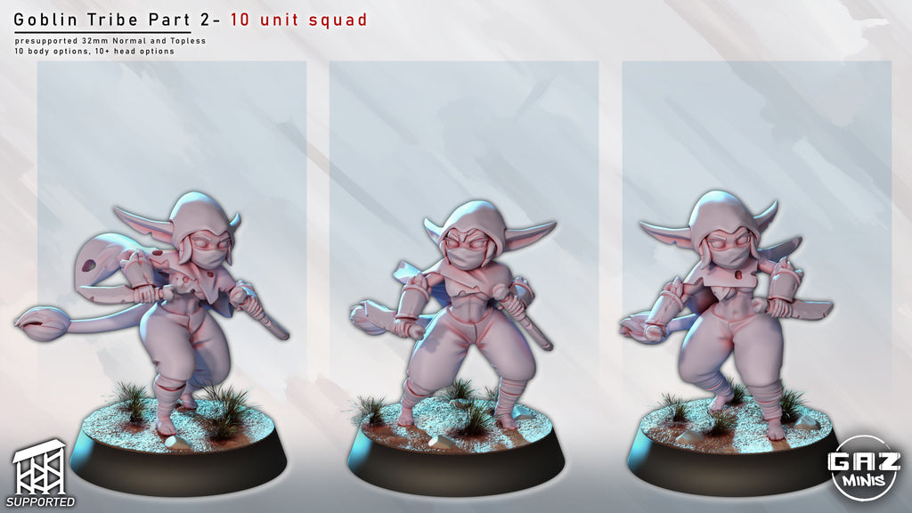 Feral Goblin Marauders | 32mm Unpainted Resin Kit Model