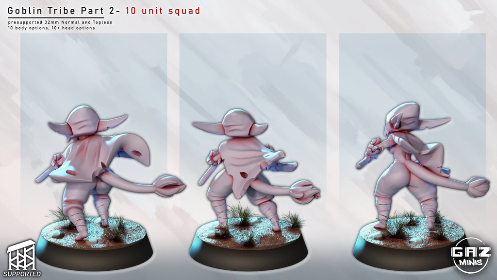 Feral Goblin Marauders | 32mm Unpainted Resin Kit Model
