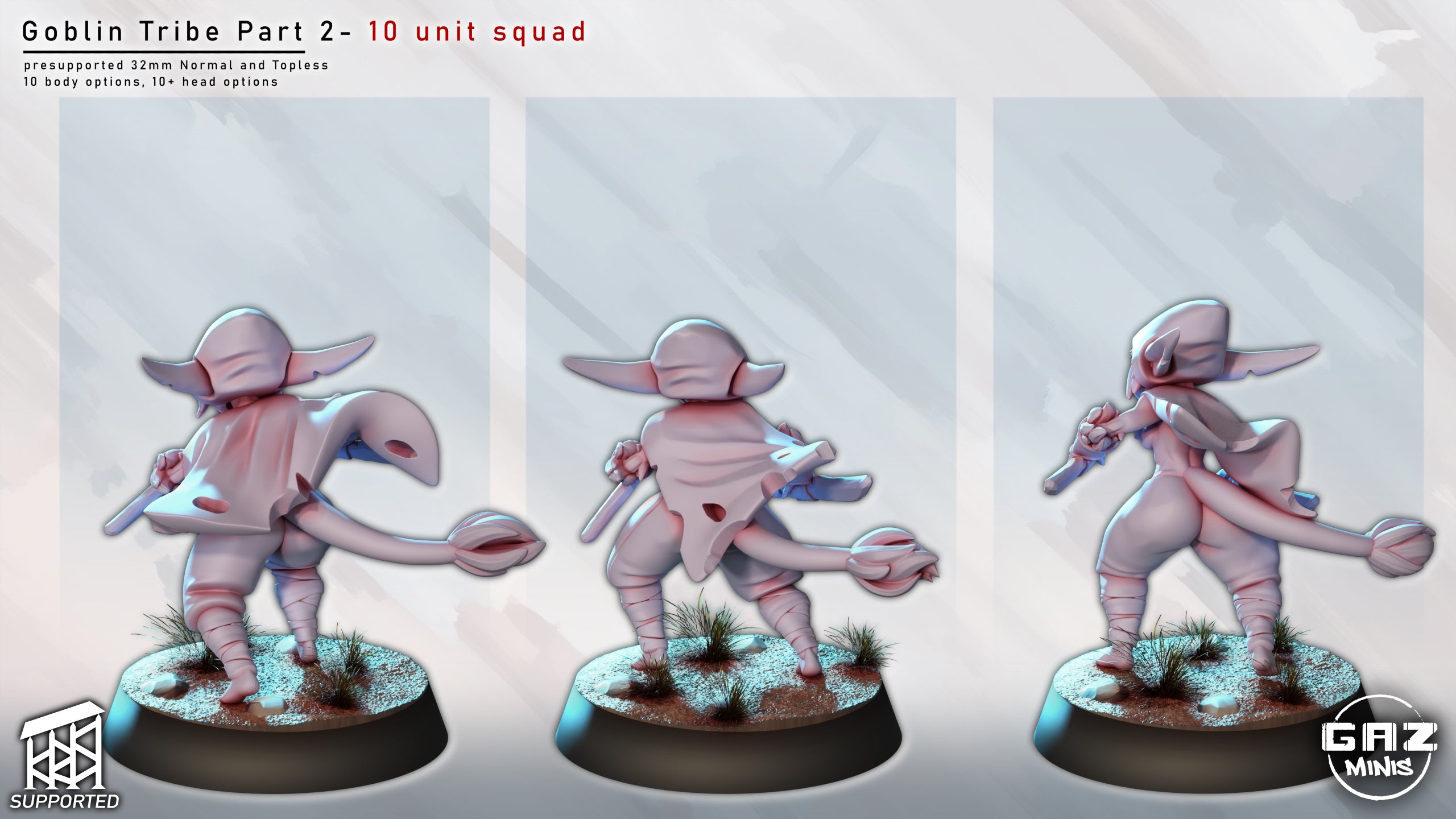 Feral Goblin Marauders | 32mm Unpainted Resin Kit Model