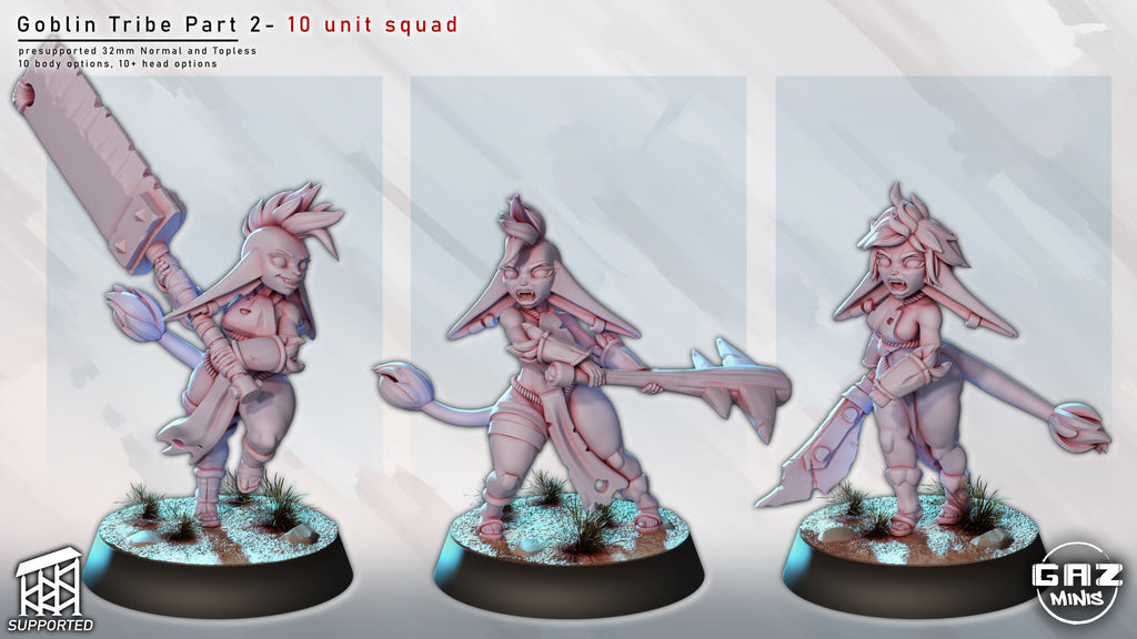 Feral Goblin Marauders | 32mm Unpainted Resin Kit Model
