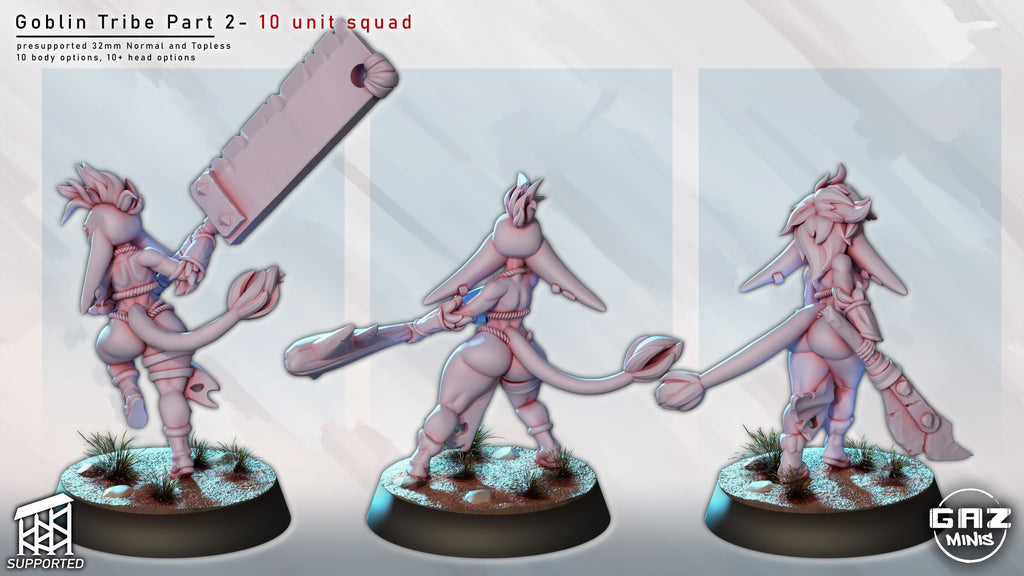 Feral Goblin Marauders | 32mm Unpainted Resin Kit Model